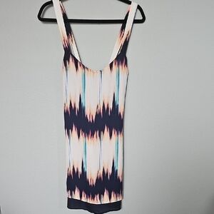 Mono B White and Blue Criss Cross strap Mini Dress Night Out NWT Medium Y2K